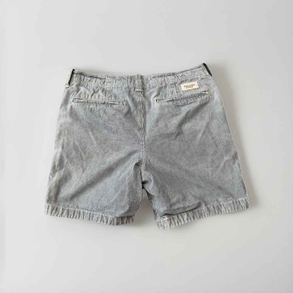 Abercrombie & Fitch Shorts 32 Mens Blue White Stripe Seersucker 100% Cotton - Picture 6 of 6